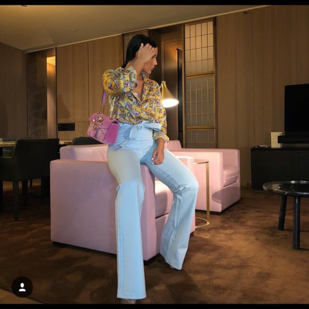 Slnghr baby blue high waisted trouser